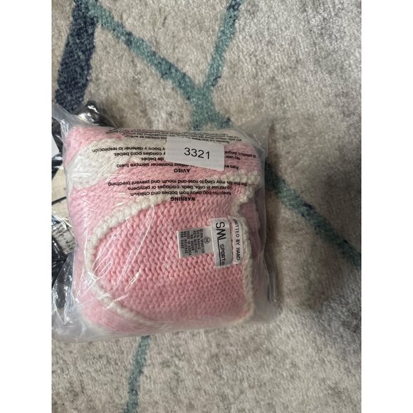 SML Sport Womens Hand-Knit Pink V-Neck Floral Sweater Medium Ramie Blend Vintage - Picture 10 of 11